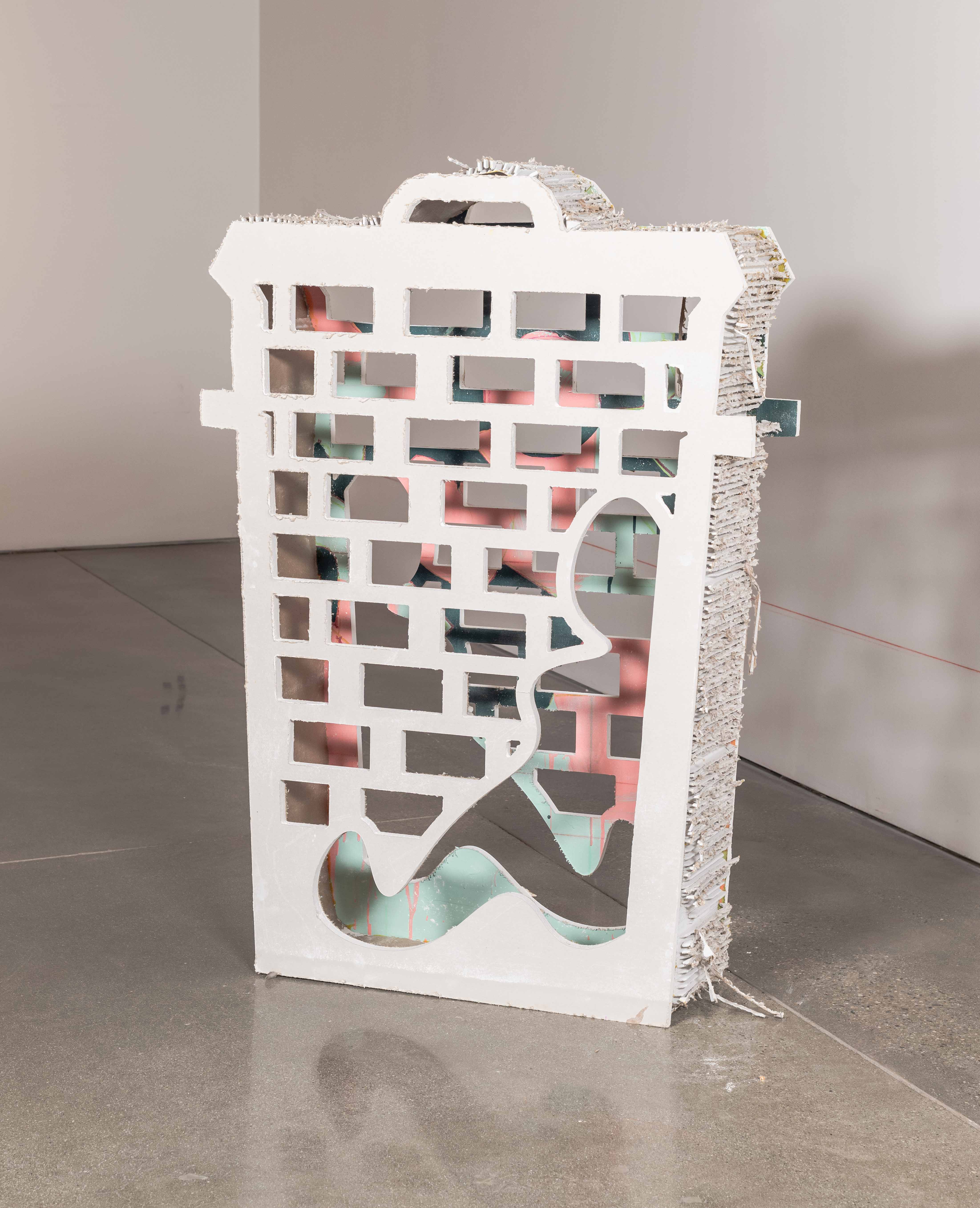 4 quadrants of drywall. A 1/4 lined has been cut into the drywall in the form of a horse. Its feet
are in the process of moving. 2 of the quarries uses 1/4 inch tile spacers to keep the image
aligned. The other 2 are properly mudded using 4 different mudding knifes to feather out the
mudding line. The colors used: 2 inch knife- blue, 3”knife- Yellow, 6” knife- purple, 8”knife
White